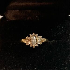10k Yellow Gold and CZ Cocktail Ring